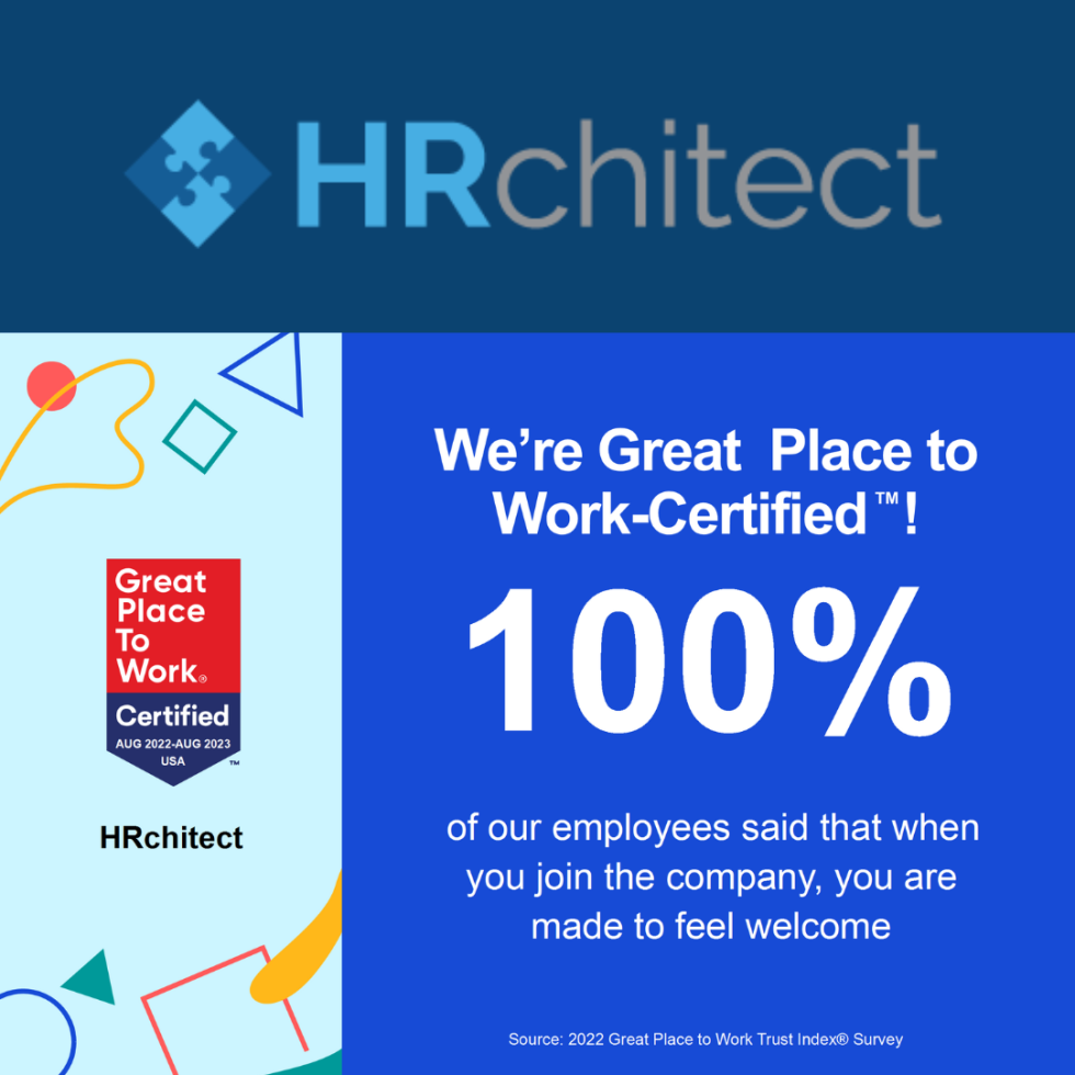 HRchitect Earns Great Place to Work Certification for the 4th Time