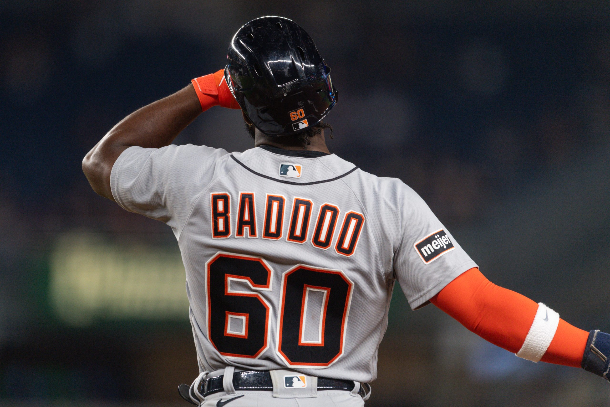 Akil Baddoo wearing his Detroit Tigers uniform.