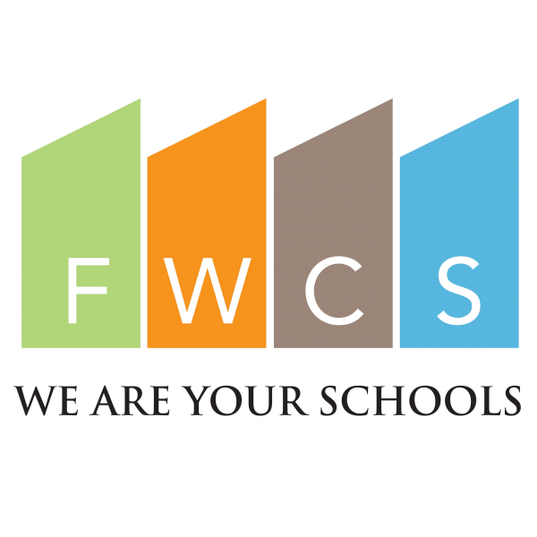 Green, Orange, Brown and Blue blocks with the initials F W C S in each block